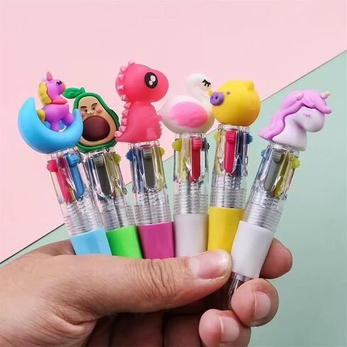 50 Pcs Mini Multicolor Pens, 4 in1 Kawaii Animal Party Bag Pen, Ballpoint Pens for Birthdays and Children's Parties, Cute Pens Gifts Assorted Ink Kawaii Pen Kit (Assorted Style) in Saudi Arabia