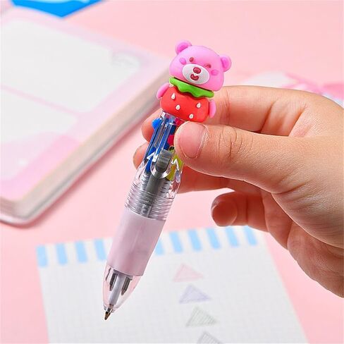 50 Pcs Mini Multicolor Pens, 4 in1 Kawaii Animal Party Bag Pen, Ballpoint Pens for Birthdays and Children's Parties, Cute Pens Gifts Assorted Ink Kawaii Pen Kit (Assorted Style) in Saudi Arabia