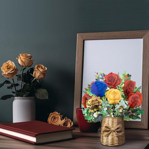 Violet Big Pop Up Cards, 13 inch Paper Flower Bouquet Greeting Cards with Blank Note Card & Envelope, ideal gift for celebrating Love, Holiday, Birthday, Anniversary, Mother's Day, Housewarming in Kuwait