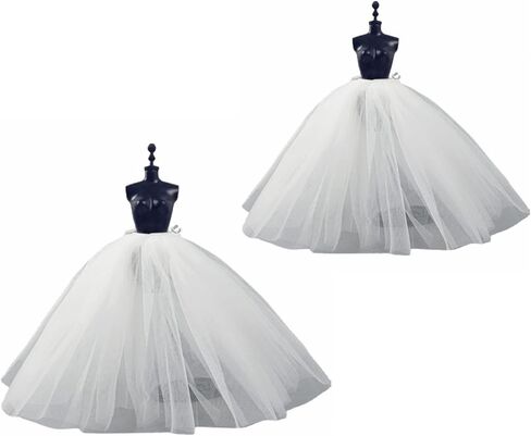 2pcs/lot Fashion Petticoat for 11.5" 1/6 Doll Slip Wedding Dress Underskirt Clothes Outfits 1/6 BJD Dollhouse Accessories (Long, White) in Kuwait