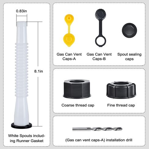 Gas Can Spout Replacement, Replacement Gas Can Spout. Gas Can Nozzle (2 Kit-Yellow) All gaskets are installed and ready to use upon receipt. For 1/2/5/10 gallon gas can. Easy and convenient to use in Kuwait