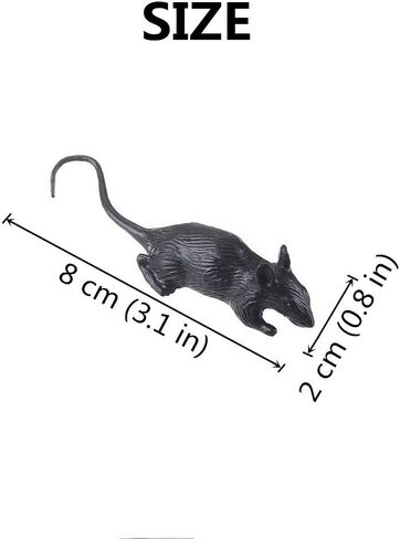 10 Pieces Fake Rat Realistic Plastic Fake Mouse Fake Mice Spooky Rats for Halloween Trick Toys Decoration Supplies (Black) in Saudi Arabia