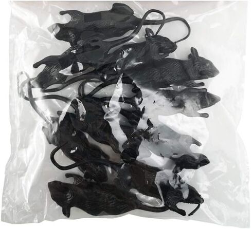 10 Pieces Fake Rat Realistic Plastic Fake Mouse Fake Mice Spooky Rats for Halloween Trick Toys Decoration Supplies (Black) in Saudi Arabia