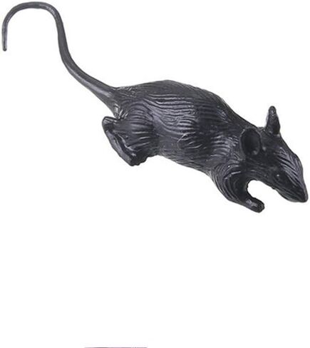 10 Pieces Fake Rat Realistic Plastic Fake Mouse Fake Mice Spooky Rats for Halloween Trick Toys Decoration Supplies (Black) in Saudi Arabia