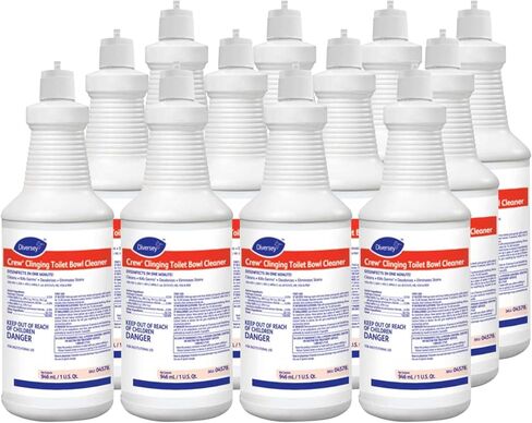 CREW Diversey Clinging Toilet Bowl Cleaner, Floral Scent, Liquid, 1 Qt. Bottle, 12/ct, Ready-to-Use Squeeze Bottle, 32 Fl Oz (Pack of 1) in Saudi Arabia