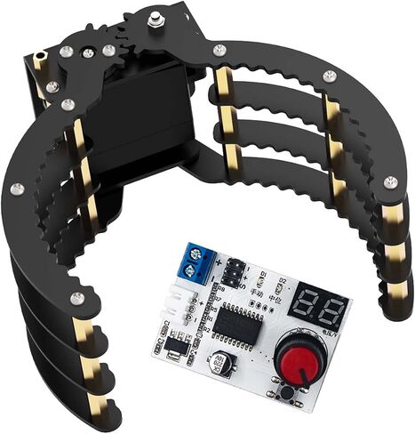 Robotic Claw Full Metal Wave Edge Clamp Robot Hand Gripper Grabber, 1LB Max Grab Weight & 0-9in Open Range High Torque Robotic Arm Replace Claw Robot DIY, Mechanical Claw with Servo in Saudi Arabia