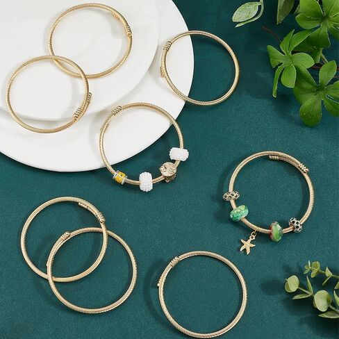 SUNNYCLUE 20Pcs Adjustable Bangles Gold Open Cuff Bracelet Bulk Metal Stainless Steel Simple Twist Wire Ring Closure Expandable Cuffs Bangle for Jewelry Making Bracelets DIY Crafts Women Accessories in Kuwait
