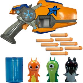 SLUGTERRA Eli's Rapid Fire Megamorph Blaster & Mini Collectible Figurines Bundle, Toy Set Includes 1 Blaster, 2-Pack Slug Characters, 8 Slug Ammo & Burpy Exclusive Figure