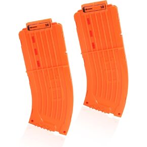 Walwal 10 Darts Curved Magazine متوافق مع Nerf Elite Gun ، Bullet Soft Quick Reload Ammo Banana Clips (Orange ، 2pcs)