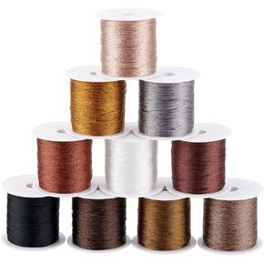 ph pandahall 109 ياردة 0.1 مم سلسلة الديكور 10 ألوان سوار السوار الديكور البذرة حبة البذور الحبل البوليستر