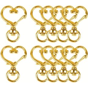 50pcs خطاف خطاب دوارة على شكل قلب ، مقاطع مفاتيح مفتاحية للترفيه المعدنية ، قمم مفتاح سلسلة مفاتيح الخطاف ، كوبستر جراد البحر الكثافة لانيارد معلق المجوهر