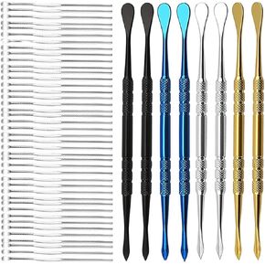 58 PCS من الفولاذ المقاوم للصدأ الشمع النحت الأدوات ، Tunan 2 Sister Polymer Clay Modeling Tools Spoon Carver Set - 4 Colors