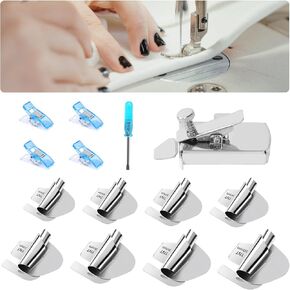 مجموعة القدم Zhao Sewing Hemmer Foot ، 3-10 ملم 8 أحجام مطحنة ، قدم مكافحة تنحنح مع دليل التماس الخياطة ، مقاطع الخياطة ، مفك البراغي ، أدوات وملحقات آلة الخياطة لمستلزمات الخياطة المنزلية