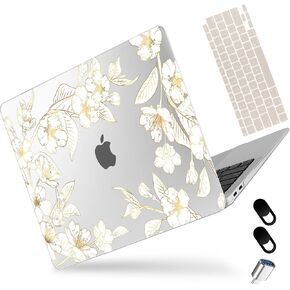 MEEGOODO لـ M2 MACBOOK PRO 13 بوصة CASE 2022 2021 2020 ، طراز CRISTAL FIT Model A2338 M2/M1 A2251 A2289 ، علبة بلاستيكية مرنة لجهاز كمبيوتر محمول 13.3 بوصة ، قذيفة صلبة لـ MacBook Pro M2 ، شجرة الكرز الجميلة
