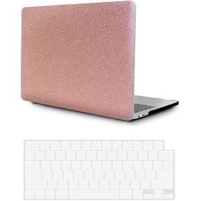 Simplicity Computer Shell Case متوافق مع MacBook Pro 16 Inch 2020 2019 إصدار A2141 ، Pretty Glitter Praptop Protection Case و Clear Keyboard Cover ، Sparkle Pink
