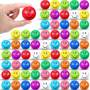100 PCS MINI ابتسامة الوجه كرات الإجهاد الجزء الأكبر 1.57 بوصة ملونة ناعمة صغيرة رغوة صغيرة مضحكة الإجهاد كرات تخفيف المراهقين للبالغين أصابع التمرينات مدرسة مكافأة كرنفال حقيبة حفلة
