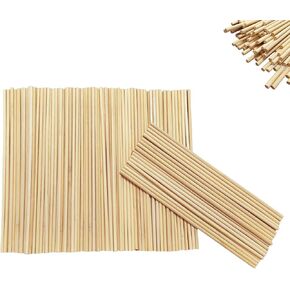 100PCS Wooden Cotton Candy Sticks 1/4 x 12 Inch Bamboo Sticks Ice Cream Sticks Candy Sugar Sticks Craft Wooden Sticks Round Wood for DIY Projects Party Wedding and Crafting Supplies