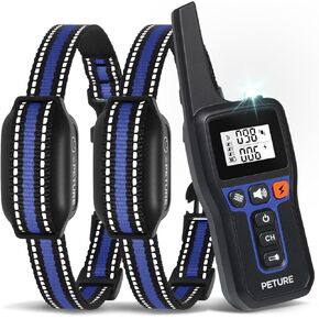 Dog Training Collar, 3300Ft Bark Collar with Remote and Automatic Mode, Rechargeable E Collar for Dogs Training for Small Medium Large Dogs, IPX7 Waterproof Automatic Bark Collar with Light