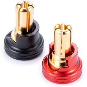 RCHUBAM THEEDSKINK BULLET PLUP GRIPS 2PCS موصلات توصيل الموز مع GRIPS من النحاس - 4 مم/5 مم قابس BUTTLE BUTTLE RC من الألومنيوم RC للسيارات RC MODEL CARS PRASTIONS (5.0 مم)