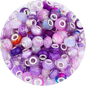 Laidanla قوس قزح حبات حفرة كبيرة ， 200pcs 15 مم حبات كبيرة الأوروبية ثقب كبير لأقلام سوار مجوهرات صنع سحر الفاصل الزخرفة