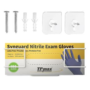 XL Gloves Box Holder,Wire Rack Dispenser for Gloves - Tissues Paper Towels Organizer - Mounting Accessories Included - Holds up to 3 Boxes - Perfect for Lab, Food Service and Home