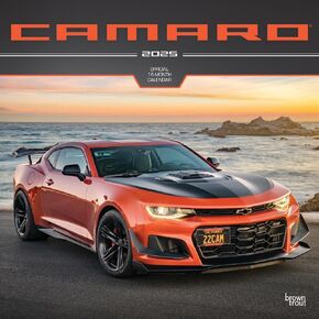 Camaro OFFICIAL | 2025 12 x 24 Inch Monthly Square Wall Calendar | Plastic-Free | BrownTrout | Chevrolet Motor Muscle Car