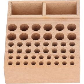 حامل أداة Tissting Leather Craft Tool ، 46 ثقوبًا خشبية محترفة من الجلد ، حامل حامل حامل مع شبكة لجلد عمل منظم الأدوات المنظم (5.9 * 5.1 * 2.4in)