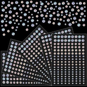 Beiqiya 162pcs ملصقات قطرات Round Ab ، راتنجات لاصقة الندى من الزخارف ، ملصق حبات Dewdrop Flatback للاصطدام ثلاثي الأبعاد بفن الأظافر.