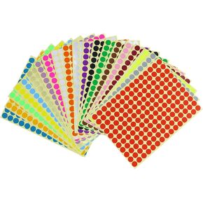 3300 PCS 0.4 بوصة (10 مم) ملصقات نقطة ملونة ، 20 لونا ملصقات ملونة مستديرة (165 قطعة لكل لون) ، ملصقات ترميز الدائرة من قبل ألوان للأطفال الصغار ، مكتب الفصول الدراسية للطلاب