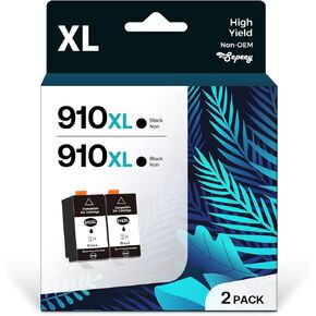 910xl من خراطيش الحبر الأسود البديل لـ HP 910 XL متوافقًا مع HP OfficeJet Pro 8025E 8028E 8035E 8025 8028 8035 العمل مع OfficeJet 8015E 8020 8022E (2 عبوة أسود)
