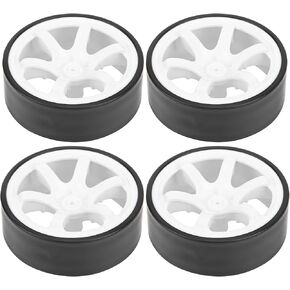 4pcs 6 تحدثت حواف العجلات البلاستيكية مع إطارات مطاطية الحافات محور عجلة التوافق مع 1/10 RC Drift Car Onroad Drifting Car (الذهب)