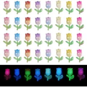 96 Pcs Luminous Resin Turtles Mini Sea Turtles Figurines Glow in The Dark Tortoise Charms for Cake Toppers Ocean Animal Theme Garden Micro Landscape DIY Hidden Game