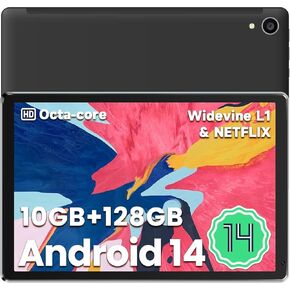 Android Tablet, 11 inch Tablet, 10GB RAM 128GB ROM 1TB TF Card Expansion, Octa-Core Processor, 1280x800 IPS HD Touch Screen, Widevine L1, 6800mAh Battery, Wi-Fi 6, BT 5.2, Dual Camera- Gary