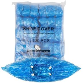 Automatic Shoe Cover Dispenser with 200 Pcs Disposable Shoe Covers, Booties for Portable Machine Fits Size Up to 11 US men or women and up for Home, Factory (Silver)