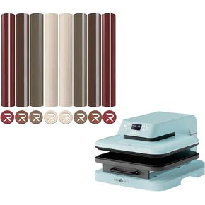 Htvront Auto Heat Press Machine للقمصان T - Heat Press 15x15 و Htvront لون البشرة المنفث فينيل نقل الحرارة - 9pcs