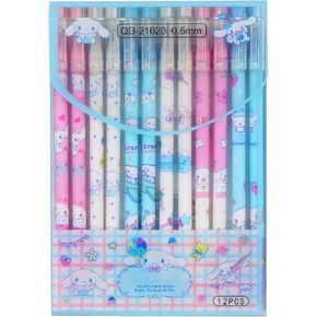 6 PCS Cartoon Point Pens Anime Gel Ink Pen Black 0.5mm Melody Kitty Gifts Cute Kawaii School Supplies for Kid Teen Girls Tethings