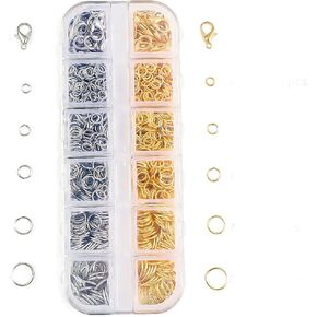 Jewelry Findings Kit with for Jewelry Making, 1100Pcs Open Jump Rings and Lobster Clasps, A7 Ordinary Quality