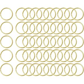 uxcell 50pcs حلقات الوثب المفتوحة ، 25 مم/0.98 "OD النحاس النحاس الموصلات 2 مم حلقات س سميكة للقلائد المجوهر