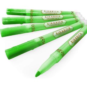 Zebra - Kirarich Glitter Ink Highlighters - Chisel Tip - Green - Pack of 5