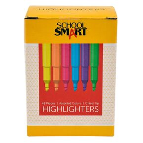 School Smart Pen Style Highlighters ، نصيحة إزميل ، ألوان متنوعة ، حزمة من 48
