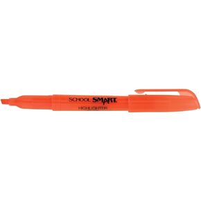 School Smart Pen Style Highlighters ، نصيحة إزميل ، برتقالي ، حزمة 12