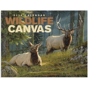 Wildlife Art Canvas 2025 Hanging Wall Calendar - 19" x 11" (Open) 2025 Monthly Appointment Planner and Organizer. Striking Canvas art of North American wildlife.
