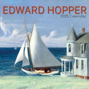2025 Square Wall Calendar - Edward Hopper 12 x 12 Inch Monthly View, 16-Month, Art Theme, Includes 180 Reminder Stickers