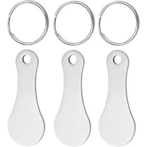 Kare & Kind 3X Stainless Steel Shopping Cart Trolley Token with Key Rings - Accessory Portable Keychain Unlocks Front Loading Shopping Trolley