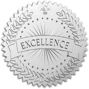 CRASPIRE 2 "Gold Foil Sticker Excellence 100pcs شهادات الشهادة الفضية المنقوشة جولة الذهب ملصقات ختم
