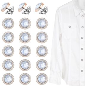 18 pcs 10mm mini no sew crystal butons ، anti anti anti anbosure brouches levesudes flate detachable multi grough leving button for women lead heart heart lead lect sweet inctent