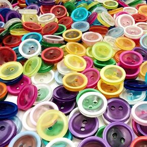 250PCS Assorted Colors Resin Buttons, 12.5mm Plastic Sewing Buttons for Art Crafts Decoration, Two Holes Buttons for Embroidery, Patchwork, Bags, Dresses, Jackets, T-Shirts Sewing Craft