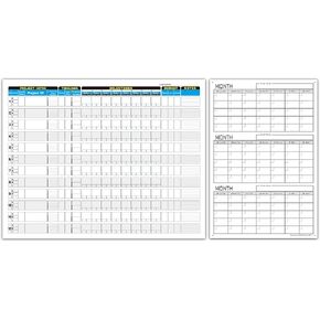 Extra Large 36"x45" Project Management Whiteboard And 36"x24" 3 Month Dry Erase Calendar For Wall For Office Tracking Events