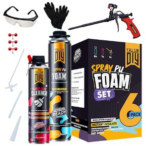 Y’allCanDiy Spray Foam Insulation Kit (6 Pack) – Expanding Foam Sealant for Thermal and Acoustic Insulation – Great for Sealing Gaps and Cracks, The Right Stuff for Professional-Grade Results