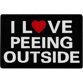 EmbTao I Love Peeing Outside Patch Embroidered Funny Biker Badge Applique Hook & Loop Emblem